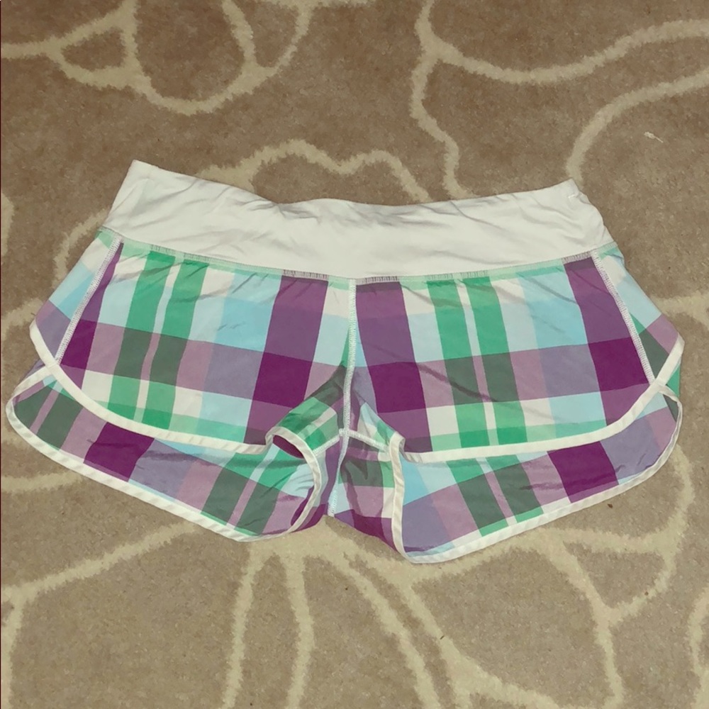 Lululemon plaid speedy shorts size 8